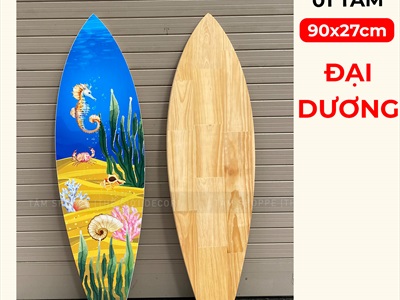 Ván lướt sóng decor chủ đề Đại Dương - Hoàng Hôn cao 90cm [Gỗ dày - chuẩn đẹp] VLS-12